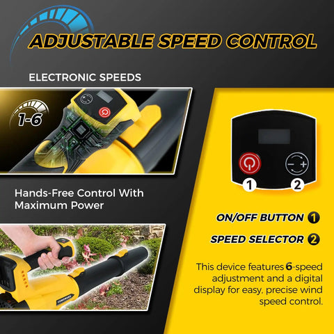 Cordless Leaf Blower Delivers 480 CFM At 170 MPH With Six Speed Settings And Digital Display, Brushless Motor, Tool Only