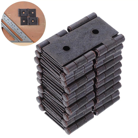 Stack of Vintage Bronze Gate Hinges Set, 10 Pcs, Tough As Nails Heavy Duty Folding Door Hinges 54x47mm