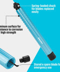 Deburring Tool Pro Grade With 12 M2 High Speed Steel Blades, 360 Degree Rotating Head, aluminum handle, spare blade stored