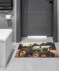 Tractor Photo Farm Area Rug Cozy Crystal Velvet Non Slip Furry Carpet For Living Room Indoor Machine Washable Rug Entryway Floor Mat
