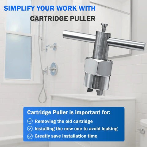 Cartridge Replacement Kit For 1222 One Handle Tub And Shower Valve With Removal Tool displayed in modern bathroom