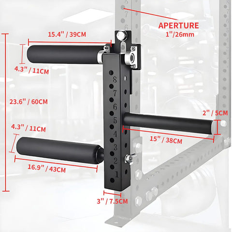 Leg Extension And Curl Machine Attachment For Power Rack And Home Gym Beefy Steel Build With Thick Foam Roller 0.625 Inch Hole