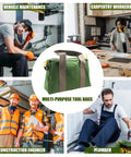 Wide Mouth Canvas Tool Bag With Heavy Duty Build And Large Capacity Organizer For Wrenches And Pliers in various work settings