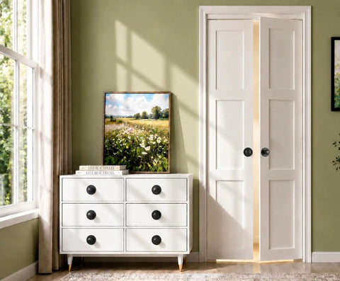 Solid Die Cast Zinc Escutcheon Backplates Cover Those Awful Screw Holes And Lock Down Loose Knobs On Bifold Closet Doors in stylish room.