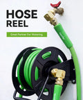 90 Degree Hose Elbow With 360 Degree Swivel, Three Quarter Inch GHT Garden Hose Connector And Adapter on wall spigot