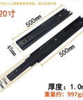 Beefed-Up Drawer Slide Track Kit 20 Inch Three-Section Ball Bearing Rails 4510T Cold Rolled Steel 2 Pack