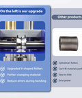 Comparison of upgraded V-shaped rollers for Three-Station Edge Roller For Bending Sheet Metal at 0 to 90 Degrees and other products.
