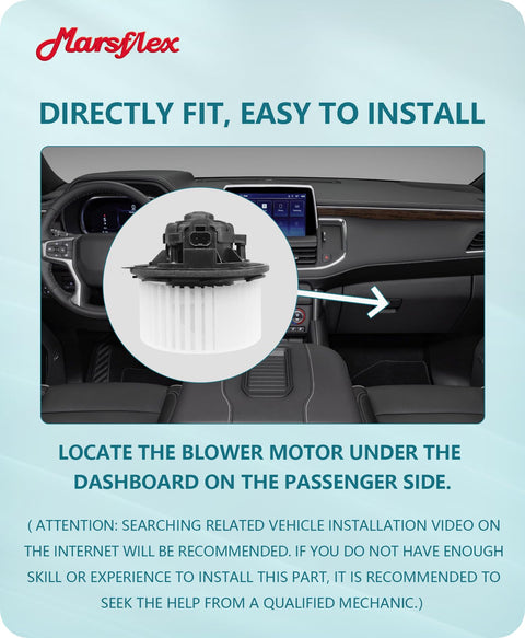Installation guide for Front HVAC Blower Motor Compatible With Chevy Tahoe Silverado Avalanche Suburban 2007-2014