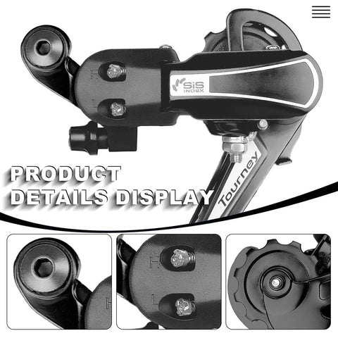 7 Speed Direct Mount Rear Derailleur For Mountain Tricycle Commuter And Cruiser Bikes, Built Beefy Aluminum, Crisp Shifts, 11T Guide Wheel