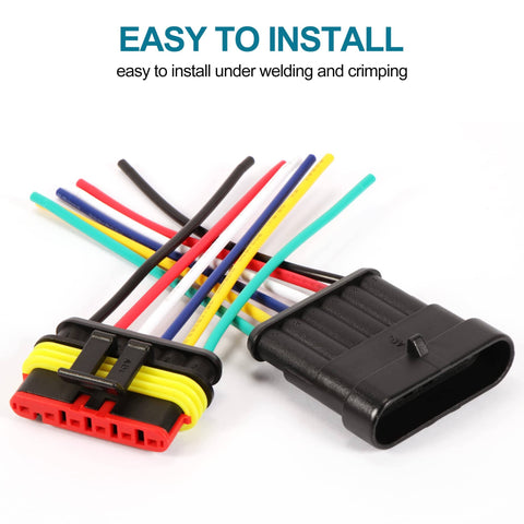 6 Pin Waterproof Electrical Wire Connector Male And Female Quick Disconnect Plug Socket for Cars, Trucks, Motorcycles, Marine Use