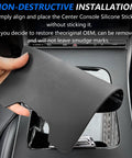 Hand placing Mercedes Benz Center Console Wrap Kit 1 To 1 Fit Gear Shift Panel Protector on GLC X254