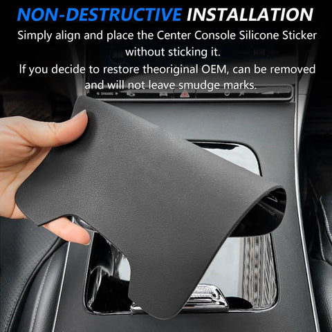 Hand placing Mercedes Benz Center Console Wrap Kit 1 To 1 Fit Gear Shift Panel Protector on GLC X254