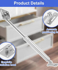 Upward Opening Cabinet Doors Gas Strut Lift Hinges With Soft Close, 80N and 100N Tension, concealed mounting details shown