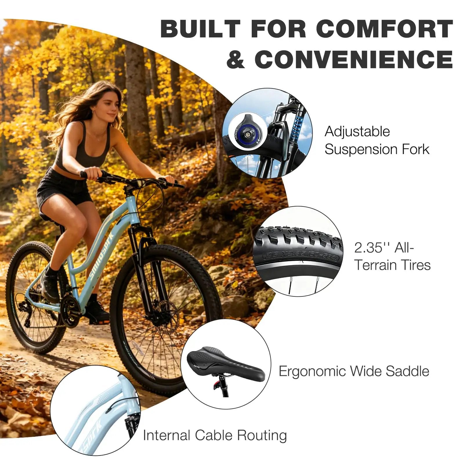 Womens 26 Inch Mountain Bike With Shimano 21 Speed ✓