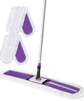 Heavy Duty Commercial Dust Mop With Quick Release Handle And Broad Sweeping Head, 2 pads included, designed for heavy cleaning.
