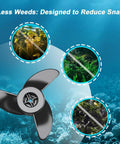 3 Blade Trolling Motor Propeller For Motorguide Machete III Compatible, 3.5 Hub Small Boat Shallow Water Replacement, weed-free design