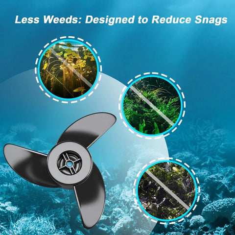 3 Blade Trolling Motor Propeller For Motorguide Machete III Compatible, 3.5 Hub Small Boat Shallow Water Replacement, weed-free design