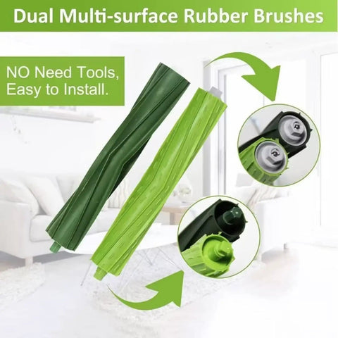 Replacement Parts Kit For iRobot Roomba Series Vacuum Cleaners Including i7 i7 Plus i2 i3 i4 i6 i8 E5 E6 E7 I J Series Rubber Brushes