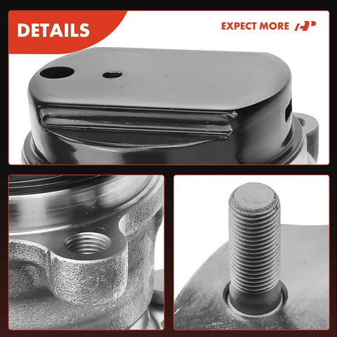 Close-up of Rear Wheel Bearing and Hub Assembly Pair for Nissan Rogue 2014-2020, Rogue Sport 2017-2022, Qashqai 2017-2019.