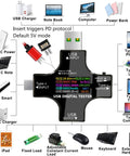 USB C Tester 2 In 1 Digital Multimeter With Color IPS Screen Measures Voltage Current Power Resistance Temperature