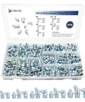 SAE And Metric All-In-One Grease Fitting Kit With 3 Angles For Tight Spaces, 215-Piece Set For M6 M8 M10 And 1/4-28 1/8-27