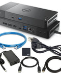 Modular Thunderbolt Dock Delivering Solid Ninety Watt Punch Alongside Flexible HDMI DisplayPort Ethernet Cables, featuring multiple ports and cables.