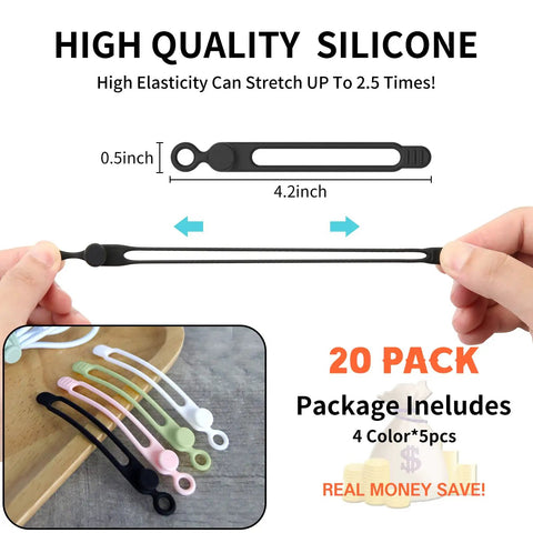 Silicone Cable Ties Super Handy You Can Reuse The Ultimate Cable Management Organizer For Bundling And Fastening Cables.