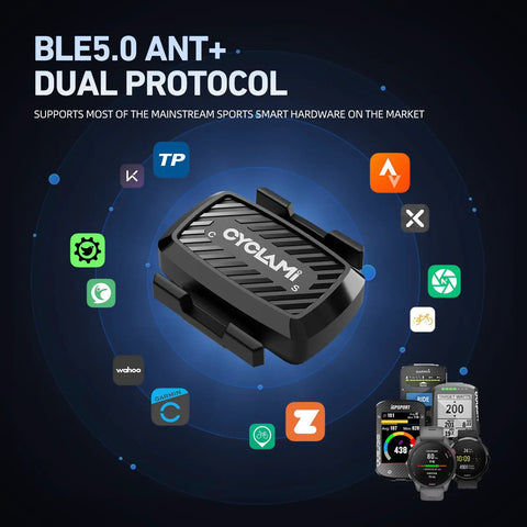 Wireless Bike Speed And Cadence Sensor With ANT Plus And Bluetooth Dual Mode RPM For All Cycling Computers, Compatible With Zwift And Rouvy, IPX6 Waterproof, 270 Hour Battery Life, Easy Setup