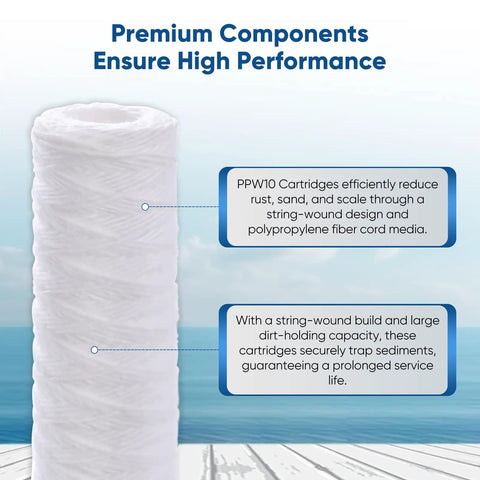 5 Micron Whole Home Sediment Filter Cartridge 10 Inch By 2.5 Inch Replacement For Universal 10 Inch RO Systems fiber design details