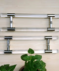 Clear Acrylic Push Pull Door Handle Set For Double Sided Use On Shower Barn Hotel And Patio Doors With Easy Installation No Fuss Durable Replacement Kit And All Hardware Included