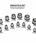 14 Piece Hollow Hole Punch Kit For Gaskets, Leather And Foam, SAE And Metric Sizes, sharp steel punches in various sizes