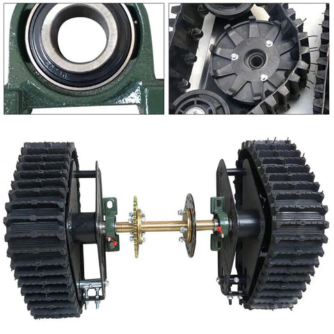 Rear Axle Direct Replacement Rubber Track Kit For Go Karts, Buggies, ATVs, Snowmobiles And Beach Motorcycles Triple Wheel Track System
