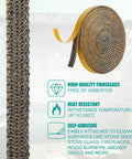NQEUEPN fiberglass rope seal roll for fireplaces, 6.56 ft x 0.4 in x 0.08 in, self-adhesive gasket for wood stoves