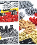 1533 Piece Technical Parts Building Block Set With Gears, Cross Axles, Wheels, Connectors, Chain Links, Pins, And Shock Absorbers