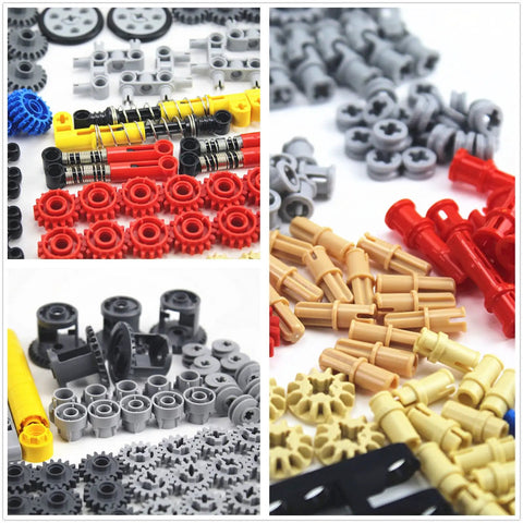 1533 Piece Technical Parts Building Block Set With Gears, Cross Axles, Wheels, Connectors, Chain Links, Pins, And Shock Absorbers