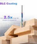 Ten Piece One Eighth Inch Shank Up Cut Router Bits Two Flute Spiral Carbide End Mills With DLC Coating for CNC