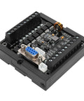 FX1N 20MT Programmable Controller PLC Module Regulator Board For Industrial DC24V, Pro Grade High Speed Pulse Inputs C235 C251, Y0 Y1 10K Pulse Output, Compatible With FX1N Series, Anti Interference Design Built To Last In Harsh Environments. black PLC module with DB9 port and screw terminals