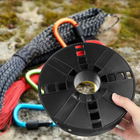 Trail Ready Plastic Cord And Cable Storage Reel Organizer Rock Solid For Easy Roll Out And Zero Mess Organization During Weekend Campouts Or Cross Country Drives Black Two Pack Kit