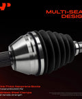 Front Right CV Axle Shaft Assembly for Nissan Sentra 2007 to 2012 2 0L Automatic CVT Only Front Passenger Side Direct Fit Replacement Durable Premium Upgrade For A Smooth Ride, close-up boot and shaft