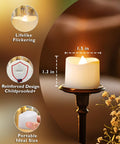 Battery Operated Flameless LED Tea Lights With Remote Control 12 Pack Warm White Votive Candles with size details and lifelike flickering.
