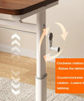 Adjustable Standing Desk With Manual Height Lift For Epic Home Office And Gaming Setup, showing height adjustment mechanism and crank.
