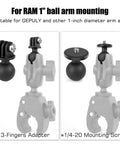 Two Pack 1 Inch Ball Head Mounts With One Quarter Inch Twenty Threaded Stud For GoPro Hero Series components displayed