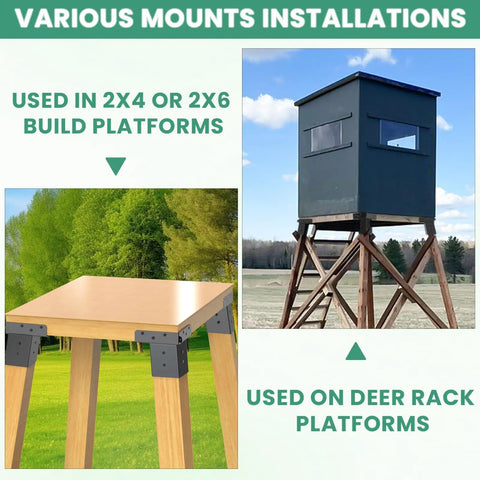 Built To Last Tough As Nails 4x4 Deer Stand Brackets Four Pack For Outdoor Hunting Platforms Elevate Your Blind With Steel Elevator Brackets Built To Endure And Sturdy For Deer Shacks Tree Houses And Observation Decks