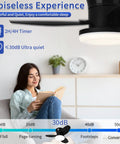 Compact Ceiling Fan With Light 25 Inch Flush Mount Remote Control Dimmable LED 6 Speeds Reversible Quiet DC Motor Black 3 Blades