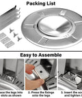 Heat Deflector For Fire Pits And Bonfires, 304 Stainless Steel diffuser with assembly accessories and instructions.