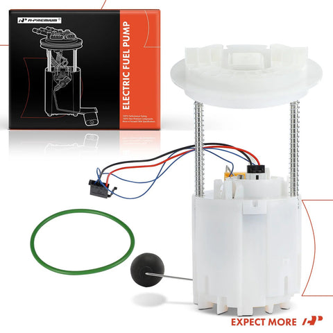 Electric Fuel Pump Module Assembly With Sending Unit For Dodge Charger 2017-2021 Challenger 2017-2022 Chrysler 300 2017-2019 Fits 3.6L 5.7L 6.4L V6 V8 Gas Engines Direct Fit Plug And Play, showcasing the pump unit with wires and sealing ring.