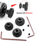 Mod 1 Pinion Gear Set Hardened Steel 5mm Motor Shaft Gears 19T 20T 21T 22T M1 Pitch for RC Cars Trucks with hex keys and screws