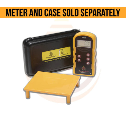 Hella Accurate Wood Moisture Meter Calibration Verification Standard For Pinless Meters with yellow calibration block.