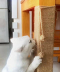 Natural Sisal Rope Replacement For Cat Tree And Scratching Post 164Ft Durable Scratcher Rope wrapped around furniture