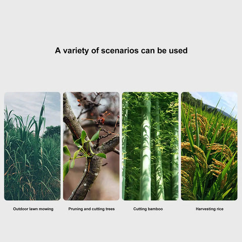Various uses of Beast Mode Handheld Sickle With High Manganese Steel Blade For Weeding, Pruning, Trimming And Harvesting